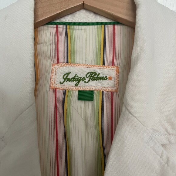 Men's Cotton/Linen Blend Sports Jacket Indigo Palms by Tommy Bahama - Picture 4 of 17